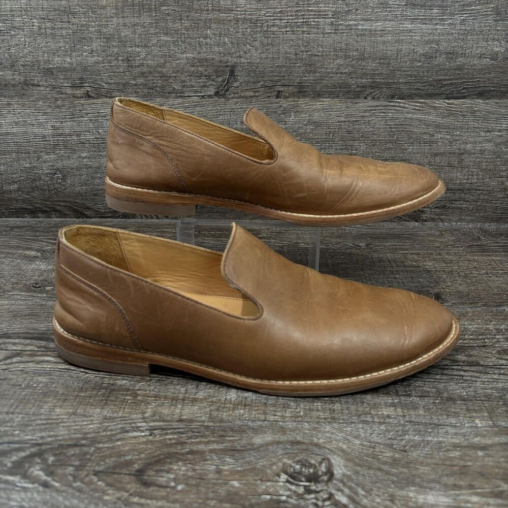 Tecovas Monterey Loafers Men's 10.5 D Brown Leather Handmade Slip On Dress Shoes
